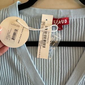 Blue and white Staud sweater